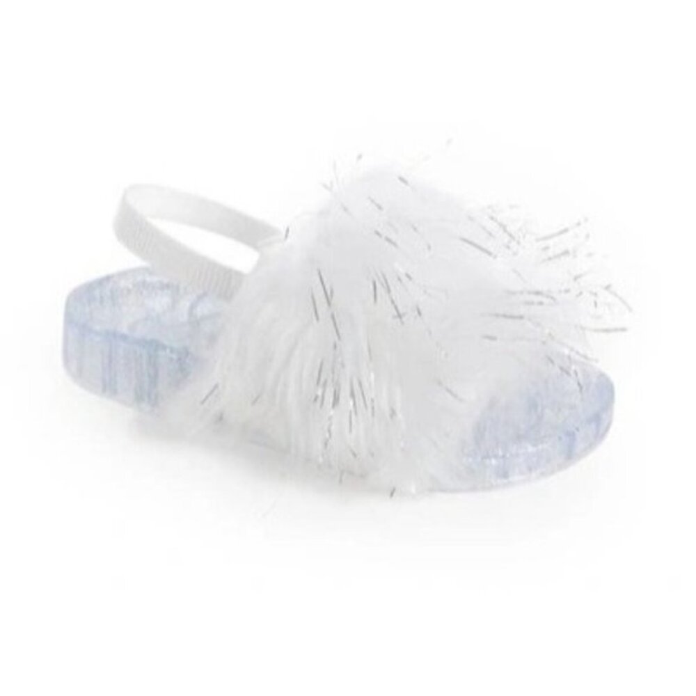 Tucker + Tate Hera Faux Fur Sandals in White Silver